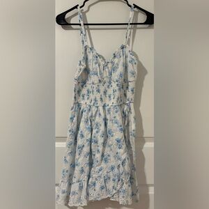 Hollister Blue and White Floral Dress